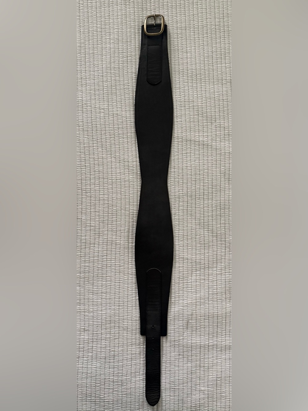 Linea Pelle Black Wide Leather Waist Belt